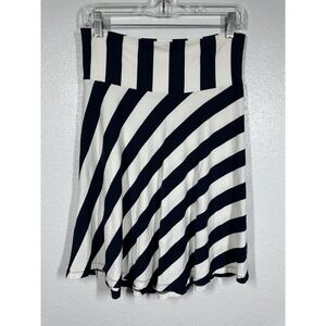 Gap Skirt Womens Medium Navy White Striped A-Line Skater Designed & Crafted